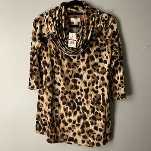 Leopard Animal Print Cupio NWT Fall Top